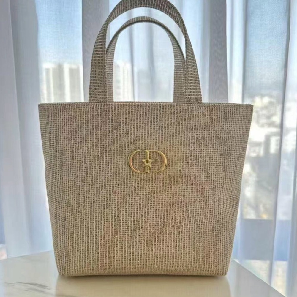 Dior Cream Tote Bag with Gold Accent